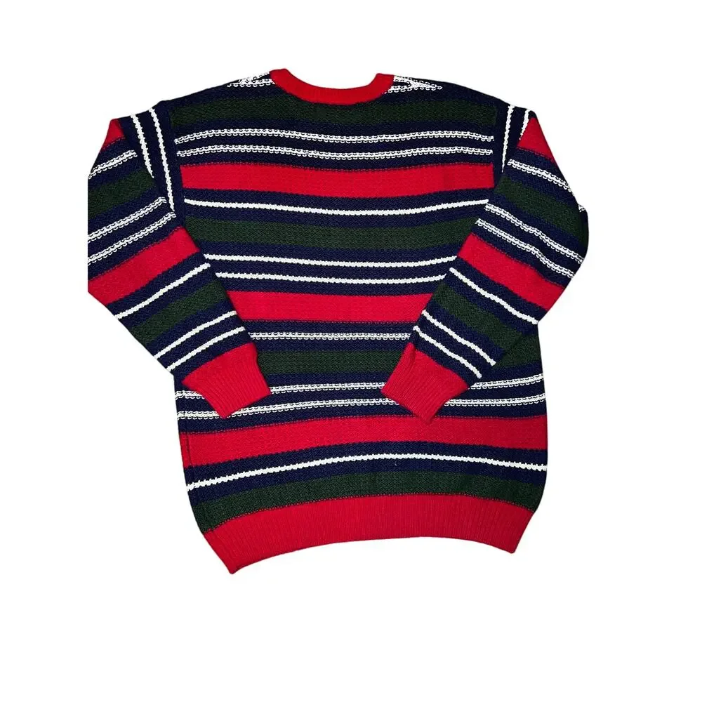 American Eagle Vintage Crew Neck Striped Pullover knit preppy Sweater Men's XL